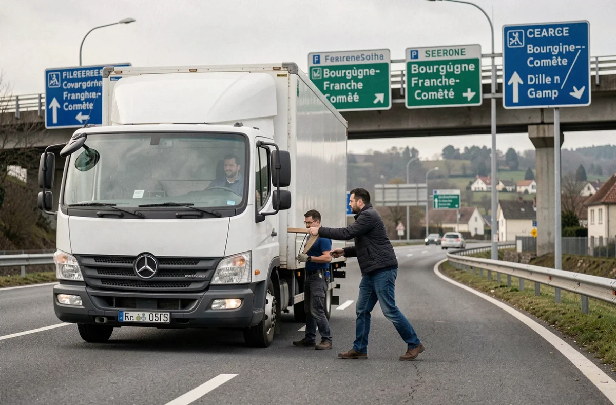 Déménageurs Chalon chargeant un camion sur un axe interrégional en Bourgogne-Franche-Comté