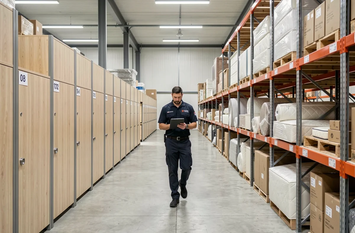 Garde-meubles professionnel d'EURL Eurodéménagement avec rangées de box de stockage dans le Doubs